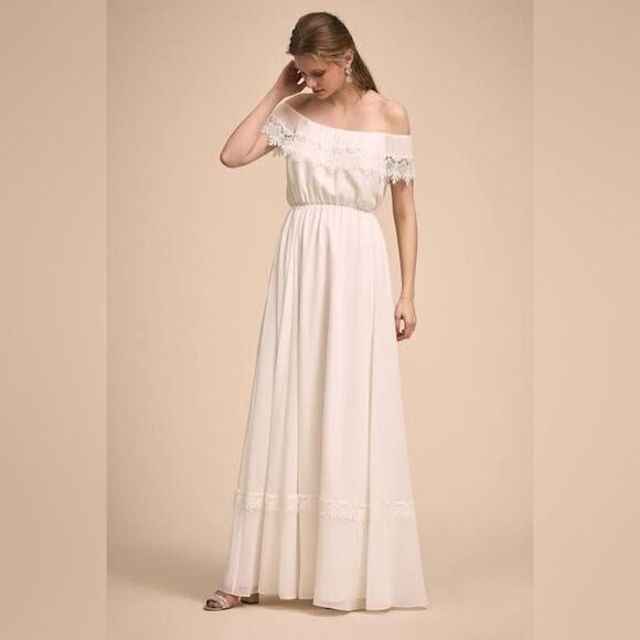 BHLDN wtoo Tate Off-Shoulder White Maxi Dress